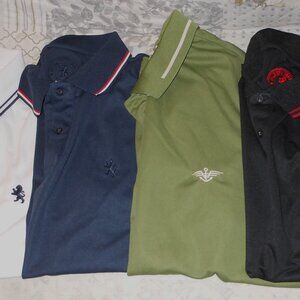 4 NWOT Albert Morris Comfort Men`s SS Polo Golf Shirts BK WT BL Grn Size XXL